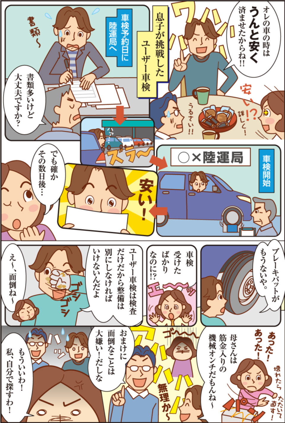 マンガで分かる車検の速太郎