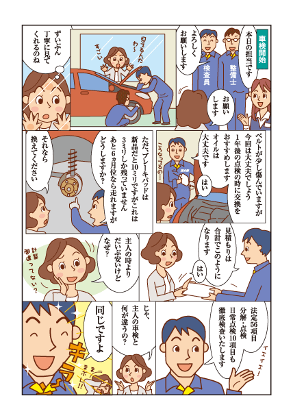 マンガで分かる車検の速太郎