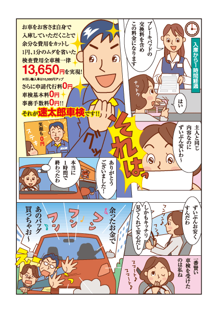 マンガで分かる車検の速太郎